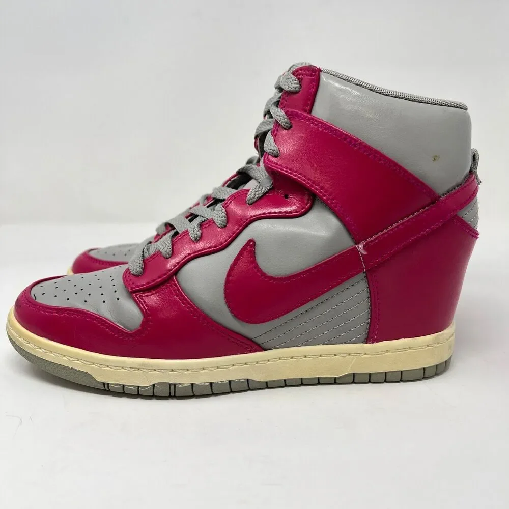Nike Dunk Sky High Medium Grey Fuchsia 528899-001 2012 Size 9 Hidden Wedge